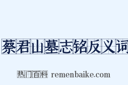 蔡君山墓志铭反义词是什么意思的图片